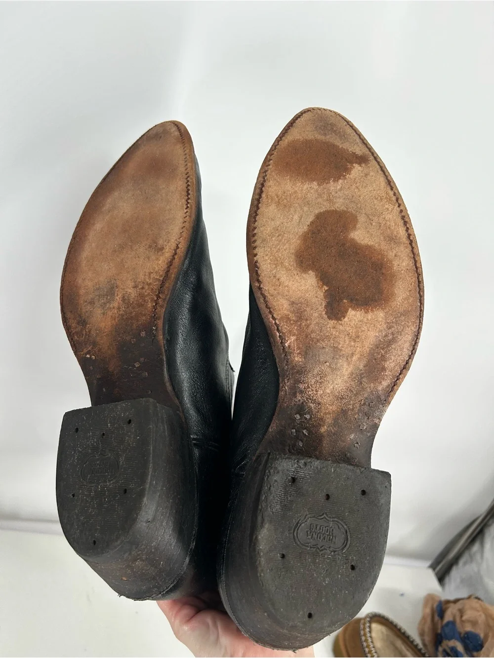 Vintage Nocona Men's size 11.5 D Black Leather Cowboy Western Boots